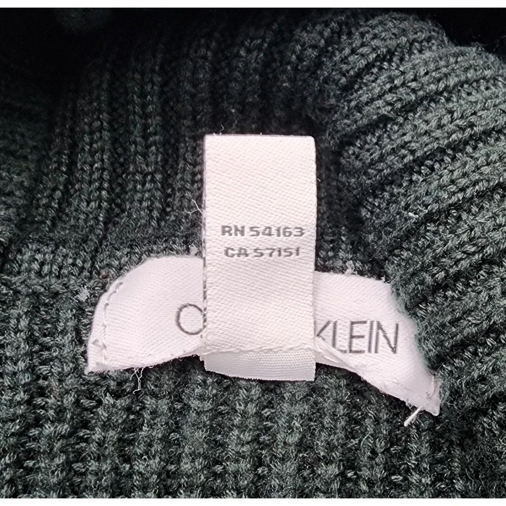 Womens‎ Calvin Klein Cowl Neck Knit Sweater Green Long Sleevei